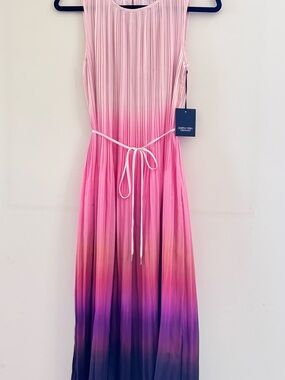 Simply Vera Vera Wang Pink to Purple Ombre Waterfall Pleated Women’s Dress